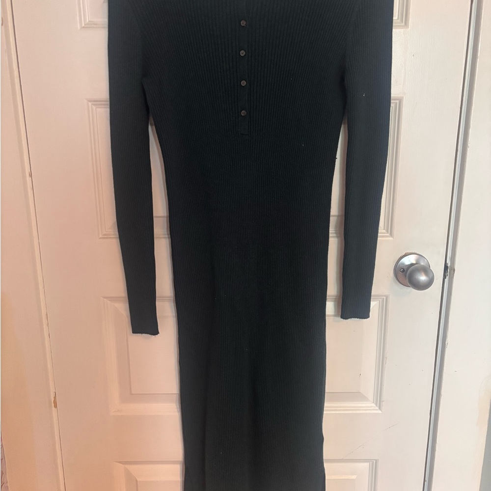Elegant Green Ribbed Dress